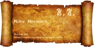 Mohr Norbert névjegykártya