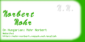 norbert mohr business card